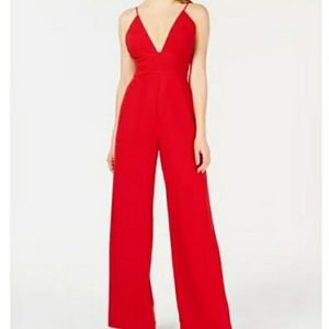 *NWT* Leyden Deep-V Jumpsuit in color Red Size S